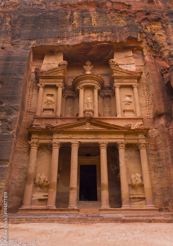 Ancient abandoned rock city of Petra in Jordan tourist attraction