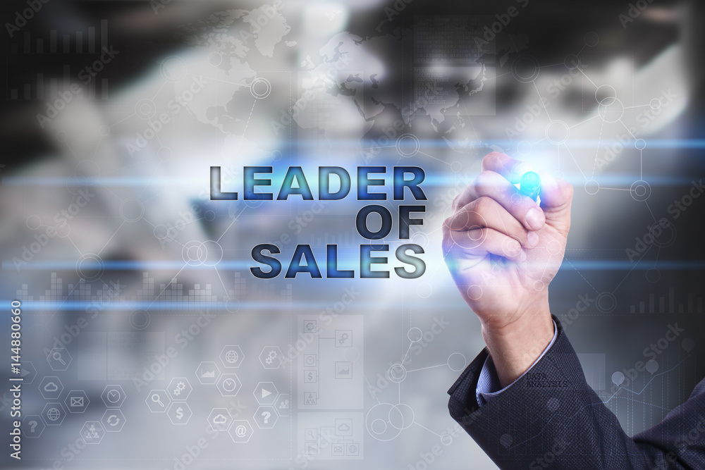 Businessman is drawing on virtual screen. leader of sales concept. Businessman is drawing on virtual screen. leader of sales concept.