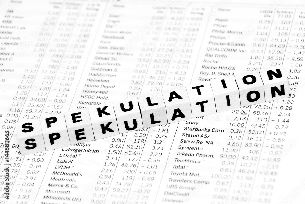 Spekulation Buchstaben auf Börsenzeitung Spekulation Buchstaben auf Börsenzeitung