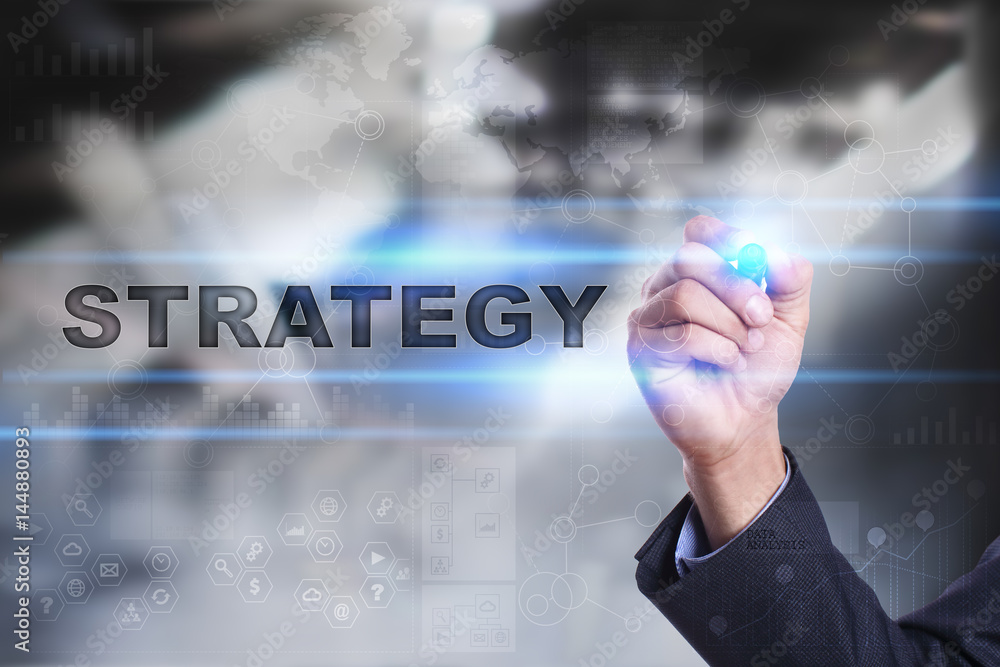Businessman is drawing on virtual screen. strategy concept. Businessman is drawing on virtual screen. strategy concept.
