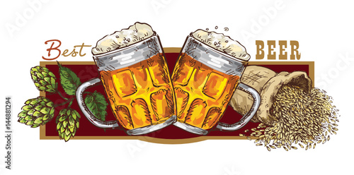 Hand drawing beer banner
