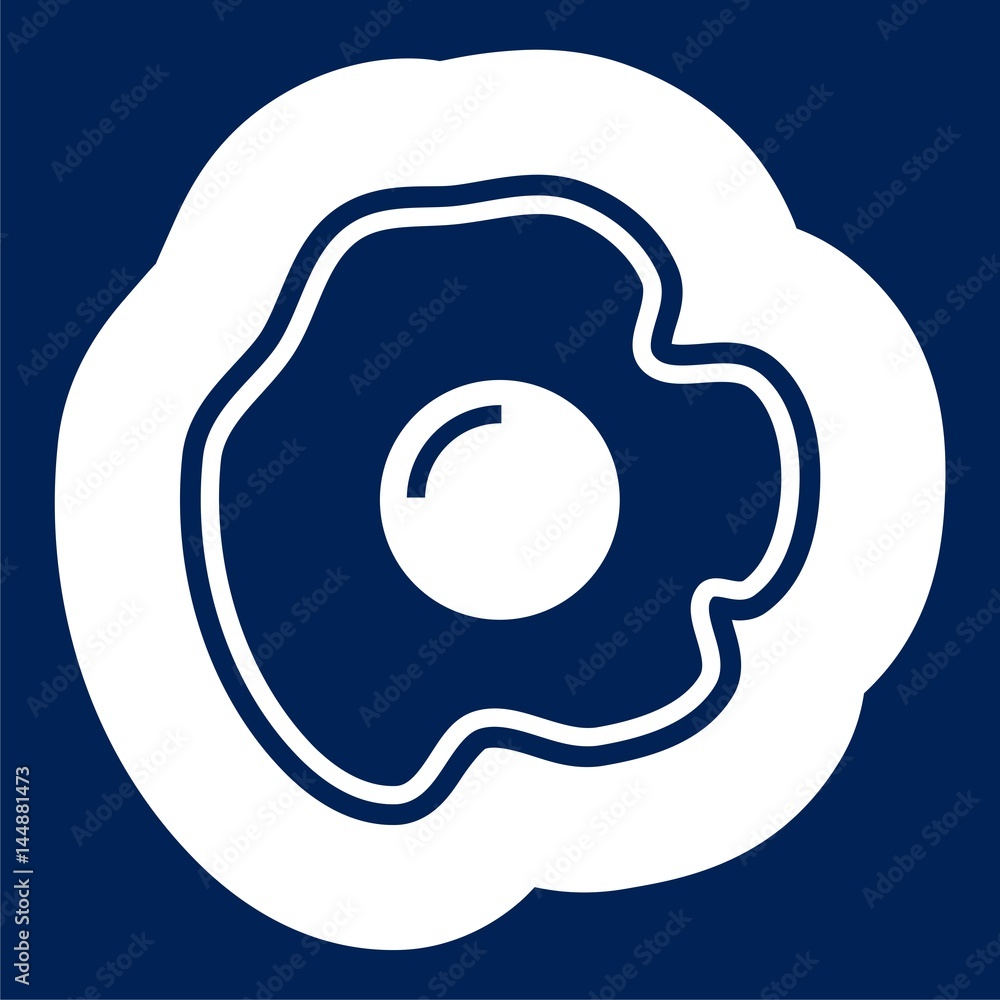 Fried egg, flat icon. - Illustration Fried egg, flat icon. - Illustration