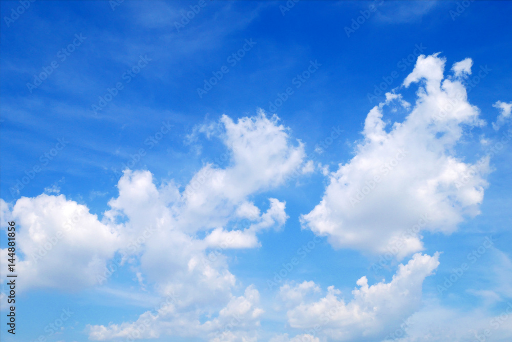 White clouds in the blue sky with space background White clouds in the blue sky with space background