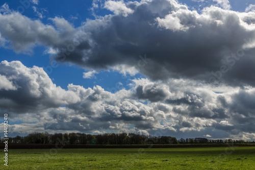 cloudy day over field