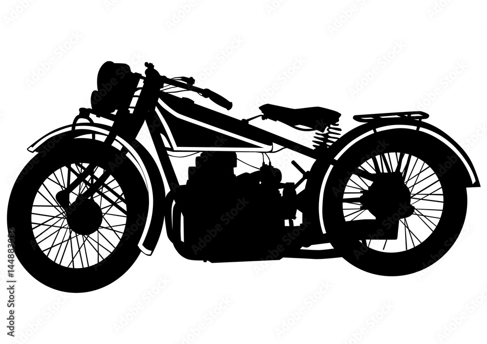 Fototapeta premium Old big bike on white background