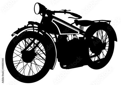 Old big bike on white background