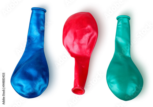 Colorful deflated balloons photo