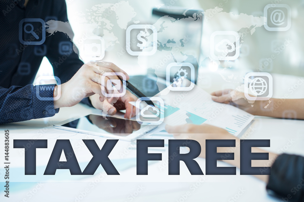 tax free on virtual screen. Business, technology and internet concept. tax free on virtual screen. Business, technology and internet concept.