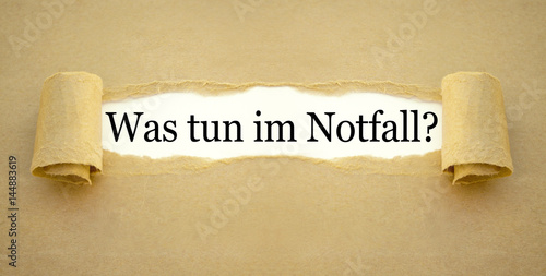 Was tun im Notfall Notfallplan