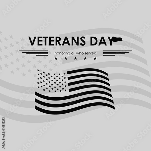 Veterans Day. Honoring all who served. Flat vector illustration.