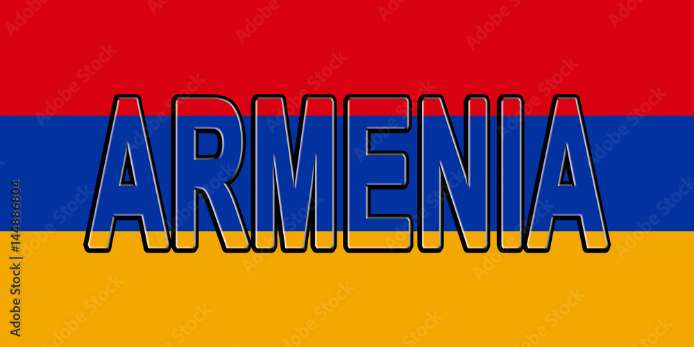 Obraz premium Flag of Armenia Word