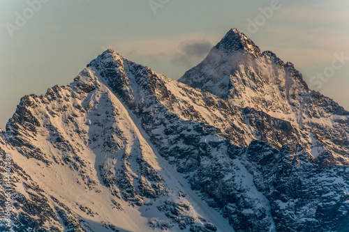Tatry widok na Rysy i Wysoką z Koziego Wierchu
