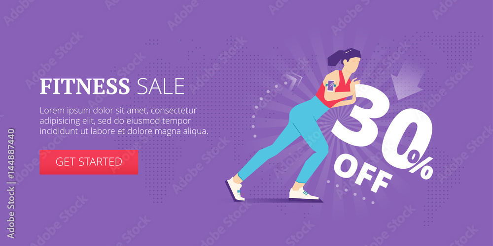 Fitness sale web banner Fitness sale web banner
