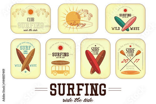 Retro Surfing Labels