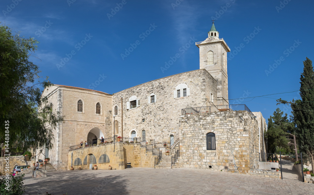 Large panoramic view of Church of Saint John the Baptist, Ein Karem, Jerusalem