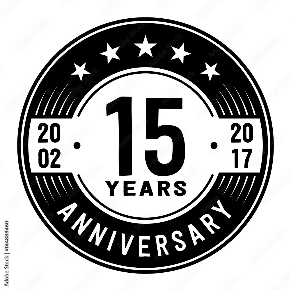 15 years anniversary logo template. Vector and illustration.