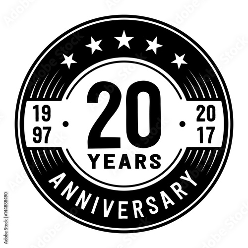 20 years anniversary logo template. Vector and illustration.