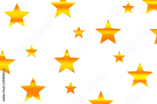 Yellow and orange horizontal striped stars on a white background