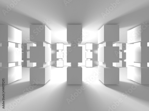 White Architecture Construction Modern Interior Background