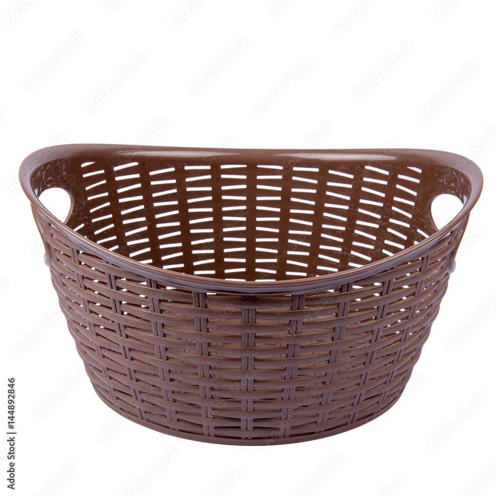 Brown laundry basket isolated on white Brown laundry basket isolated on white