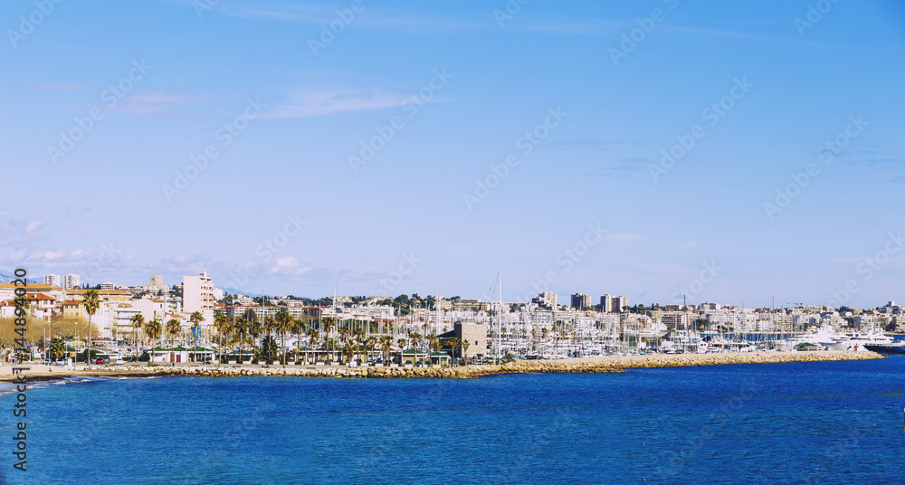French Riviera's seaside town of Golfe Juan and its harbour