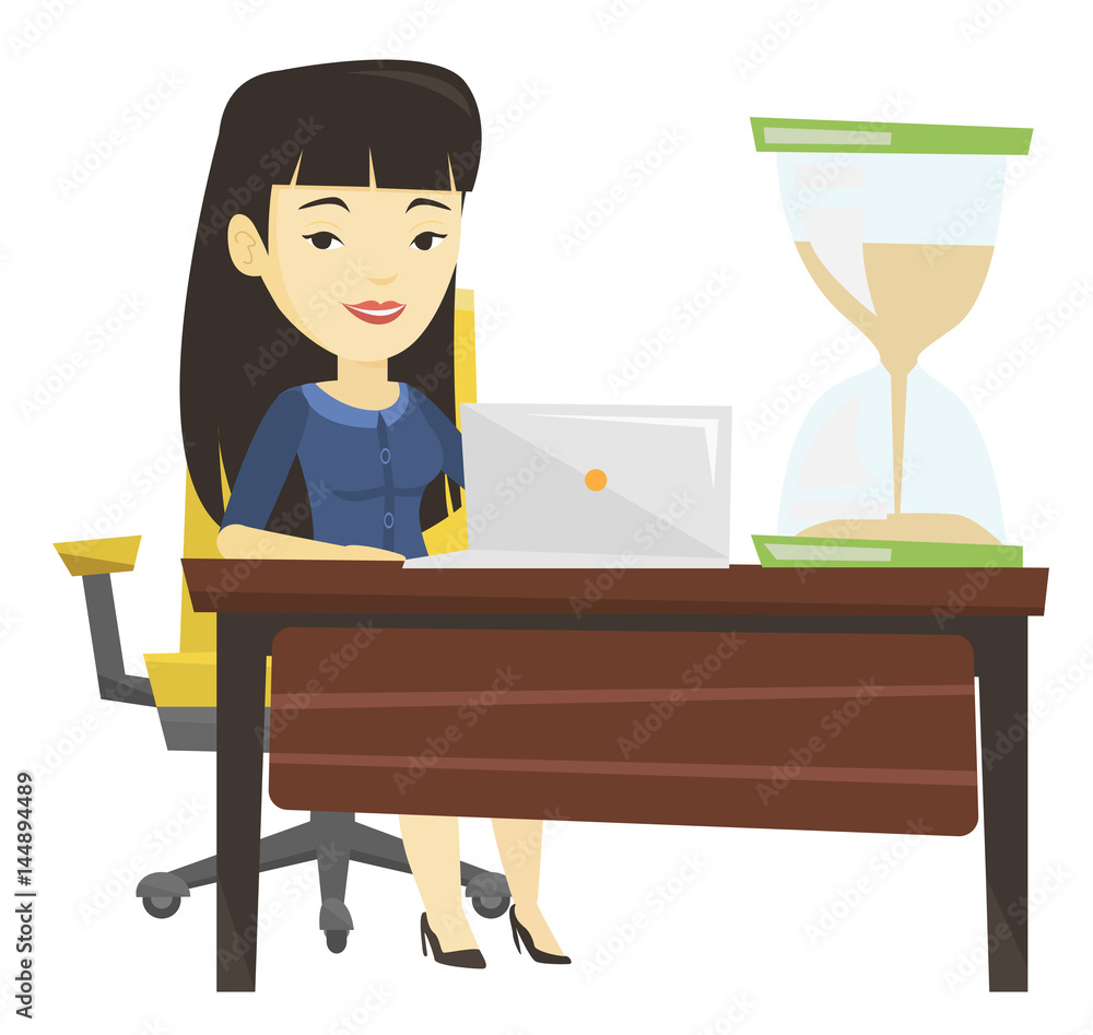 Asian business woman working in office. Asian business woman working in office.