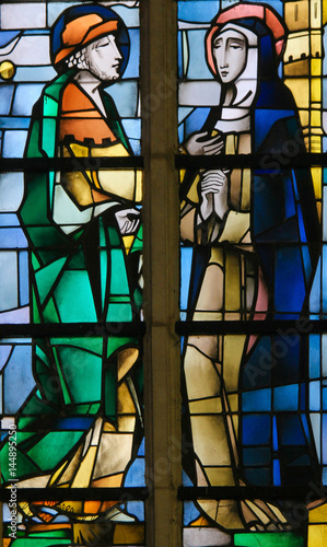 Stained Glass - Mother Mary and Joseph