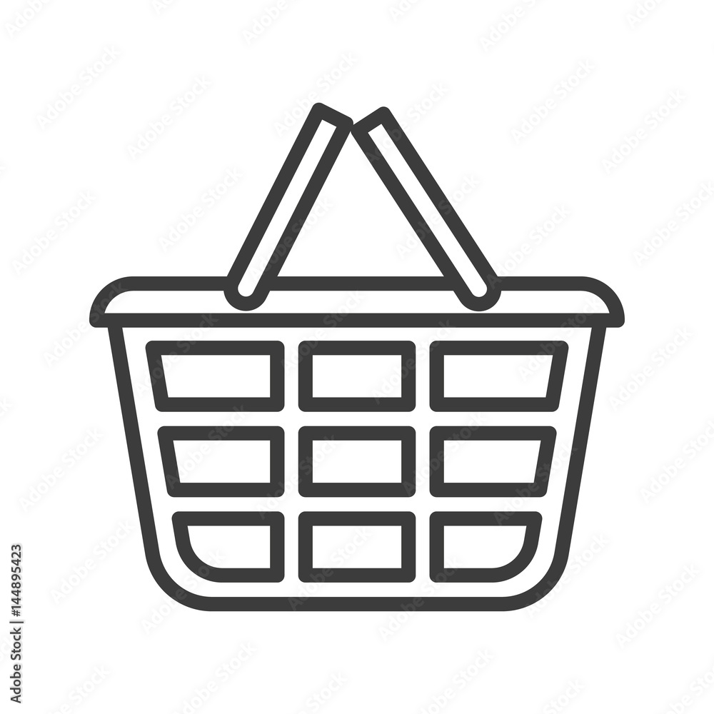 Shopping basket linear icon. Thin line illustration. Vector isolated  outline drawing. Stock Vector | Adobe Stock