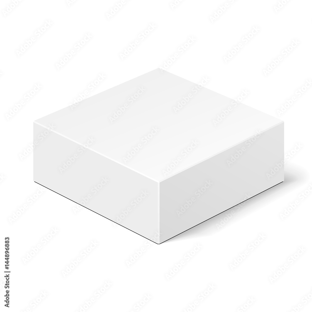 White Product Cardboard Package Box. Illustration Isolated On White Background. Mock Up Template Ready For Your Design. Vector EPS10 White Product Cardboard Package Box. Illustration Isolated On White Background. Mock Up Template Ready For Your Design. Vector EPS10