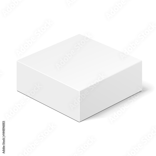 White Product Cardboard Package Box. Illustration Isolated On White Background. Mock Up Template Ready For Your Design. Vector EPS10