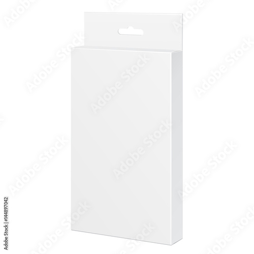 White Product Package Box. For Pencils, Pens, Felt-tip Pens Illustration Isolated On White Background. Mock Up Template Ready For Your Design. Product Packing Vector EPS10