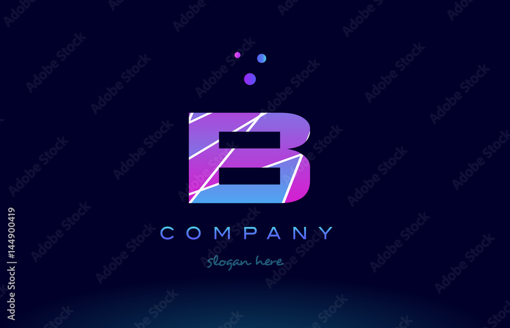 b colored blue pink purple alphabet letter logo icon vector b colored blue pink purple alphabet letter logo icon vector