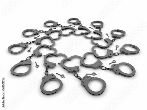 3D concept - handcuffs circular array