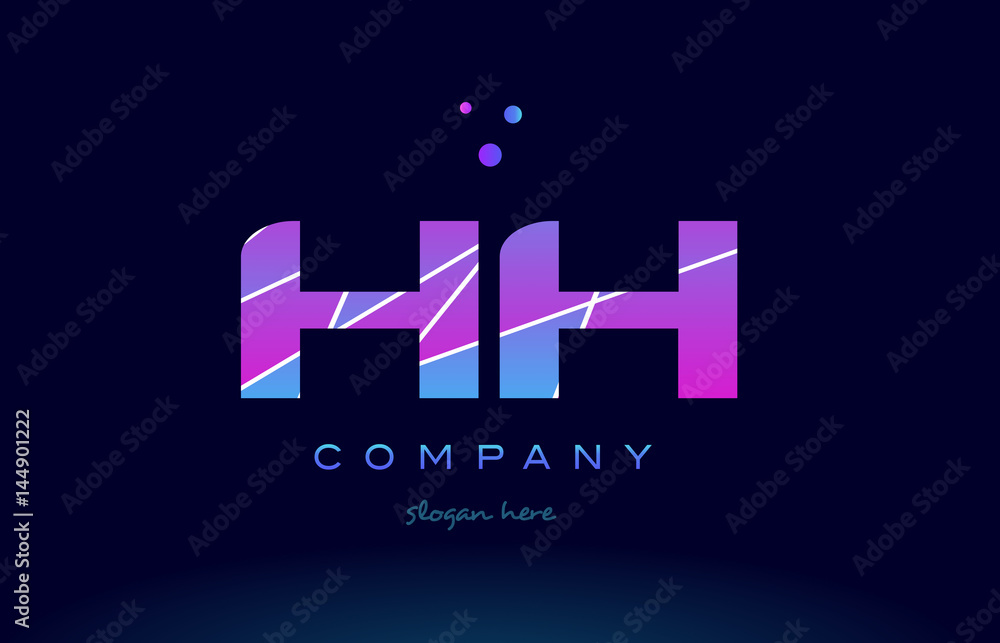 hh h h colored blue pink purple alphabet letter logo icon vector hh h h colored blue pink purple alphabet letter logo icon vector