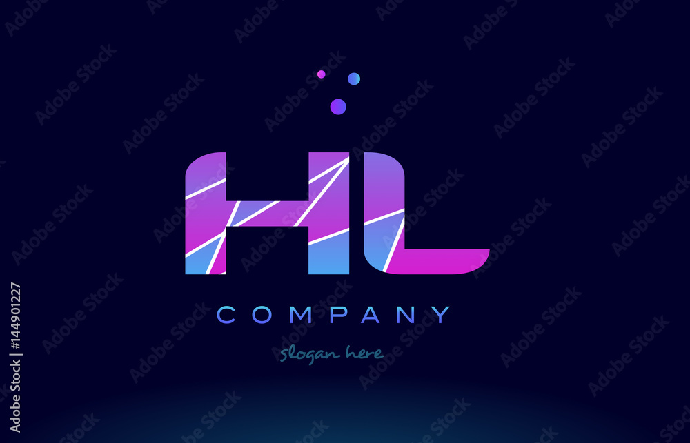 hl h l colored blue pink purple alphabet letter logo icon vector hl h l colored blue pink purple alphabet letter logo icon vector