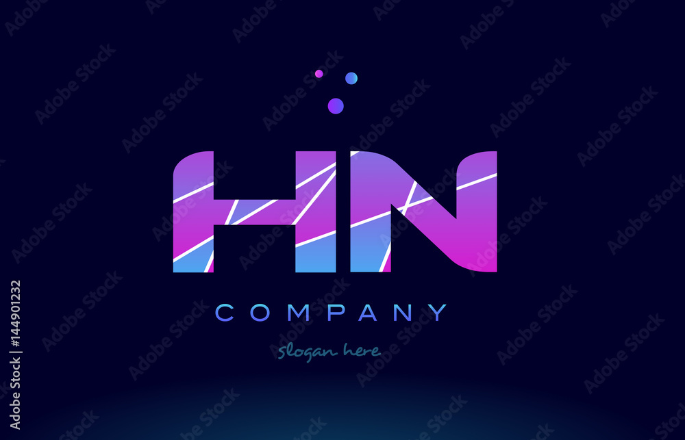 hn h n colored blue pink purple alphabet letter logo icon vector hn h n colored blue pink purple alphabet letter logo icon vector