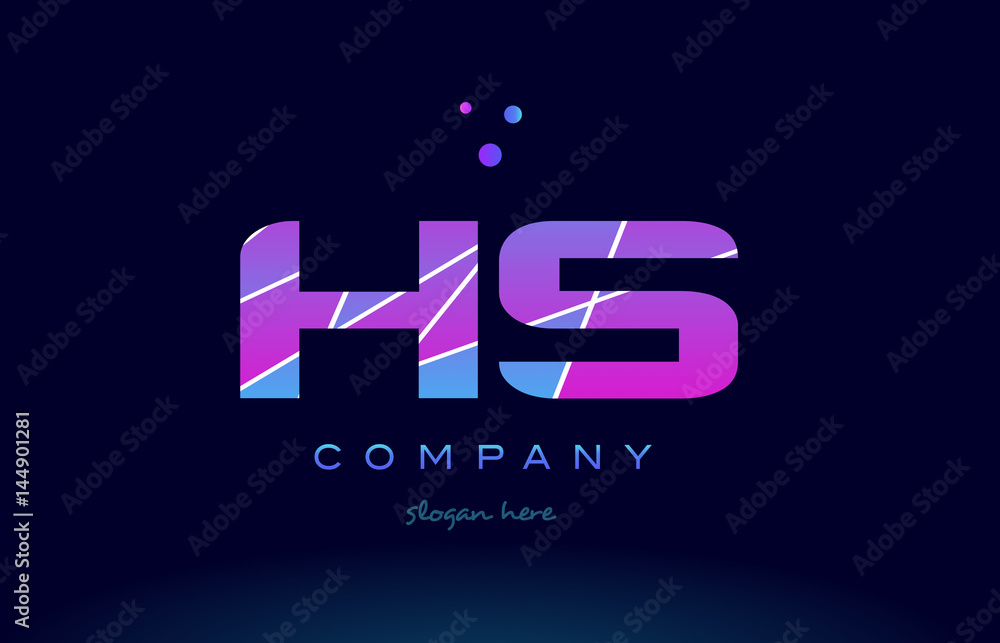 hs h s colored blue pink purple alphabet letter logo icon vector hs h s colored blue pink purple alphabet letter logo icon vector
