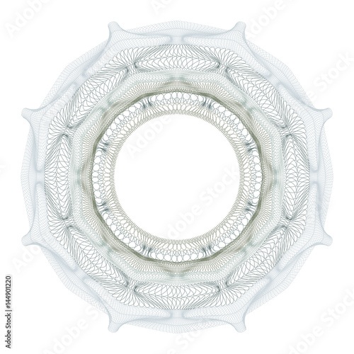 guilloche decorative element for design certificate, diploma and bank note on a white background