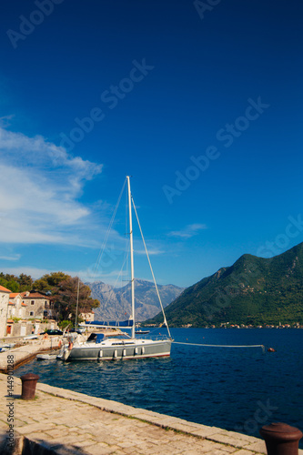 Yachts and boats in the Adriatic Sea, in Montenegro