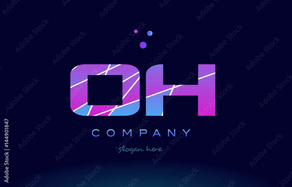 oh o h colored blue pink purple alphabet letter logo icon vector oh o h colored blue pink purple alphabet letter logo icon vector