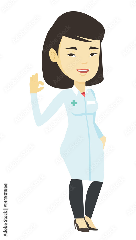 Doctor showing ok sign vector illustration. Doctor showing ok sign vector illustration.