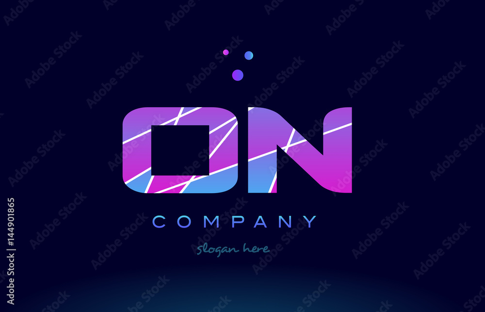 on o n colored blue pink purple alphabet letter logo icon vector on o n colored blue pink purple alphabet letter logo icon vector