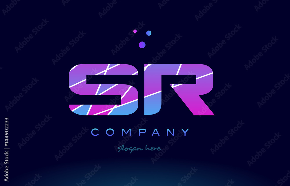 sr s r colored blue pink purple alphabet letter logo icon vector sr s r colored blue pink purple alphabet letter logo icon vector