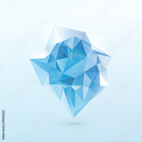 Vector illustration of blue shine triangle iceberg