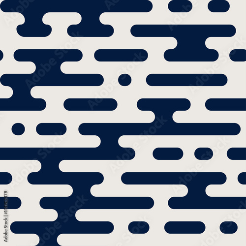 Abstract geometric seamless hipster fashion pillow pattern. Random halftone rounded lines background.