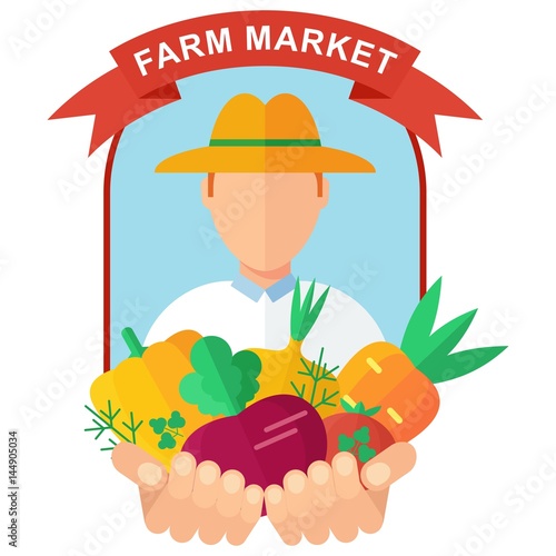 farm market logo man