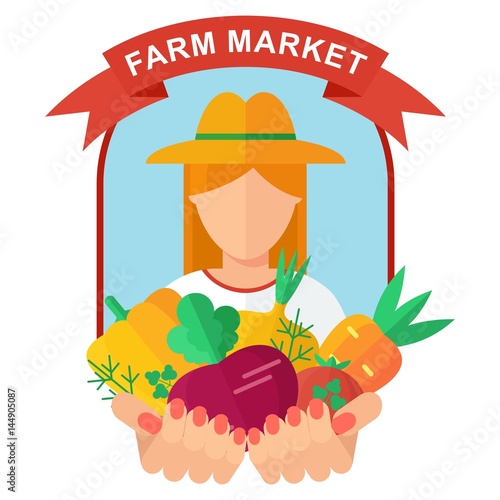 farm market logo woman