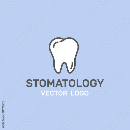Isolated Vector Style Illustration Logo  Badge or Dental Care and Disease, Treatment Concept, Tooth Cure Orthodontics, Stomatology and Med Clinic
