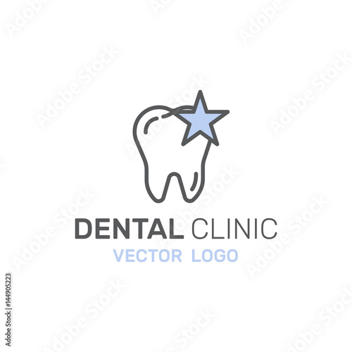 Isolated Vector Style Illustration Logo  Badge or Dental Care and Disease, Treatment Concept, Tooth Cure Orthodontics, Stomatology and Med Clinic