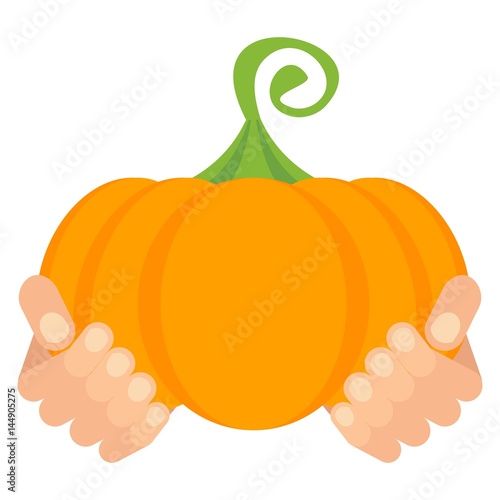 hands holding pumpkin